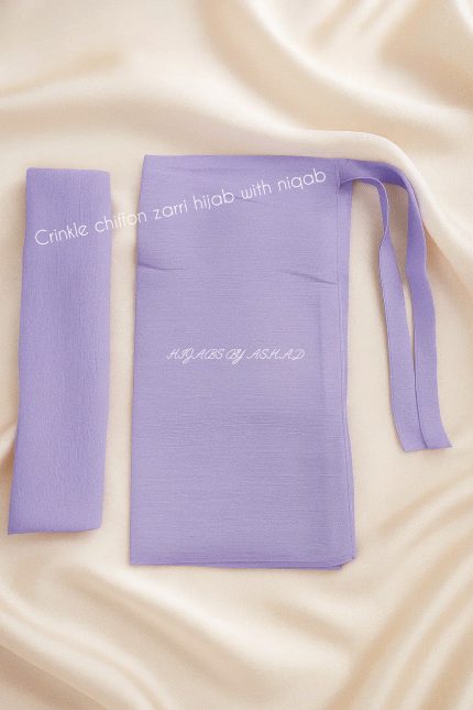 Crinkle Chiffon Zarri Hijab with Niqab – Lavender Bliss
