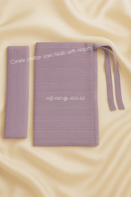 Crinkle Chiffon Zarri Hijab with Niqab –BLUSH PURPLE