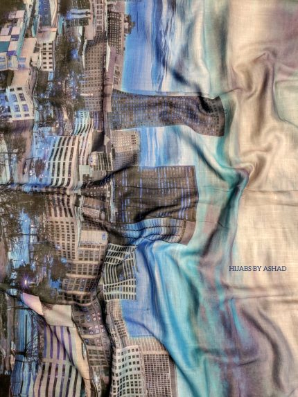 Urban Sunset Skyline Digital Print Hijab – Sulb Lawn
