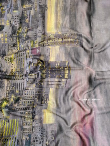 Urban Sunset Skyline Digital Print Hijab – Sulb Lawn