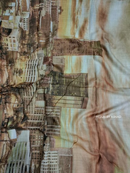 Urban Sunset Skyline Digital Print Hijab – Sulb Lawn