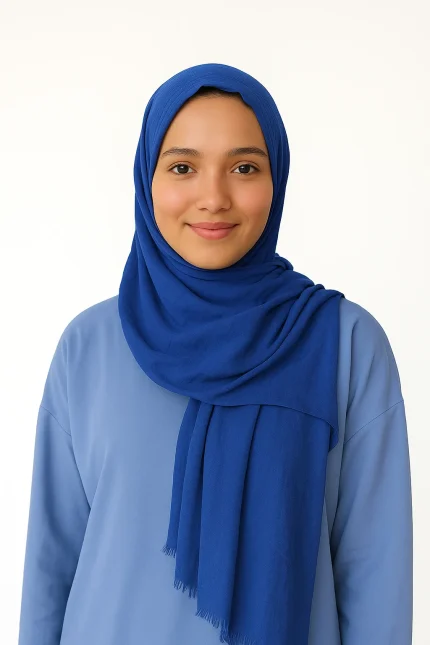 Elegant Pure Lawn Hijab Plane Colors– Breathable & Lightweight - Royal Blue