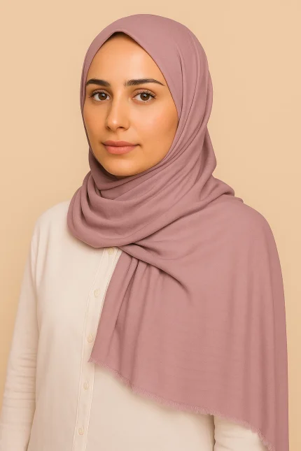 Elegant Pure Lawn Hijab Plane Colors– Breathable & Lightweight - Pink Purple
