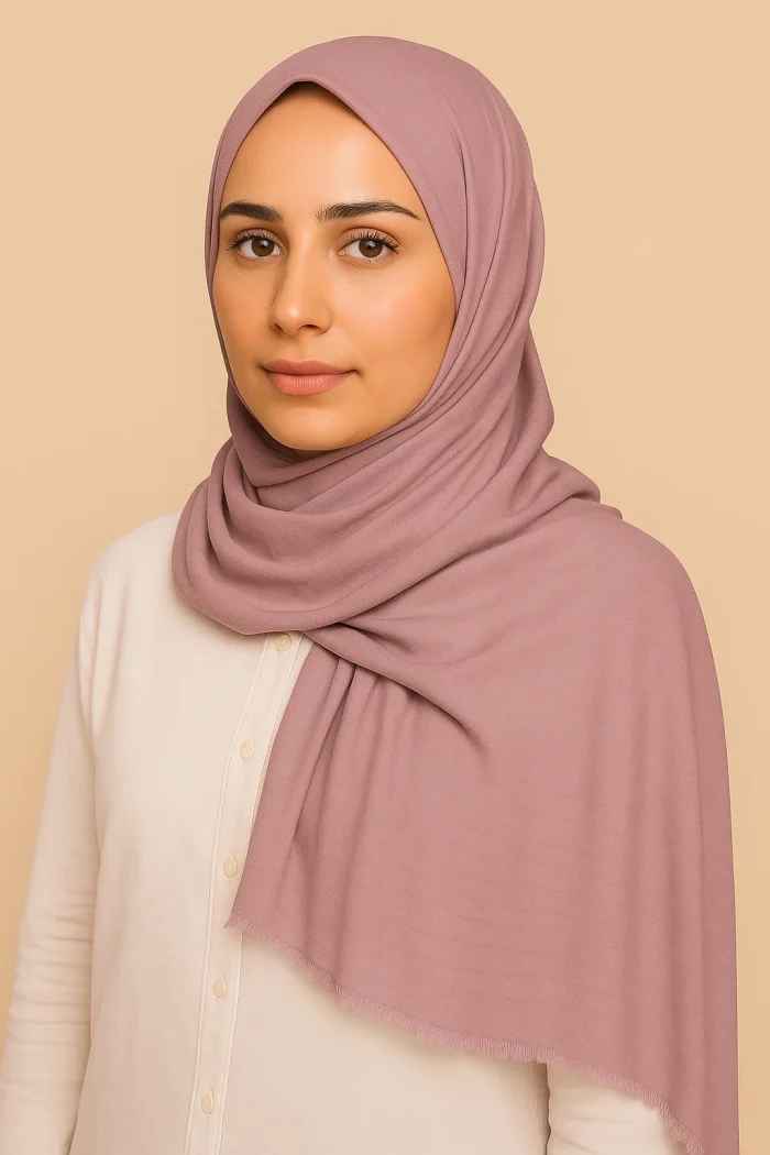 Elegant Pure Lawn Hijab Plane Colors– Breathable & Lightweight - Pink Purple