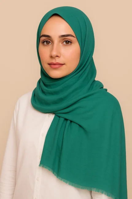 Elegant Pure Lawn Hijab Plane Colors– Breathable & Lightweight - Sea Green