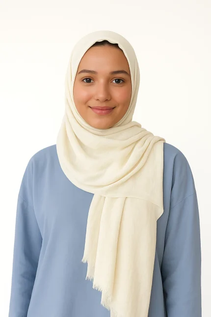 Elegant Pure Lawn Hijab Plane Colors– Breathable & Lightweight - Off White