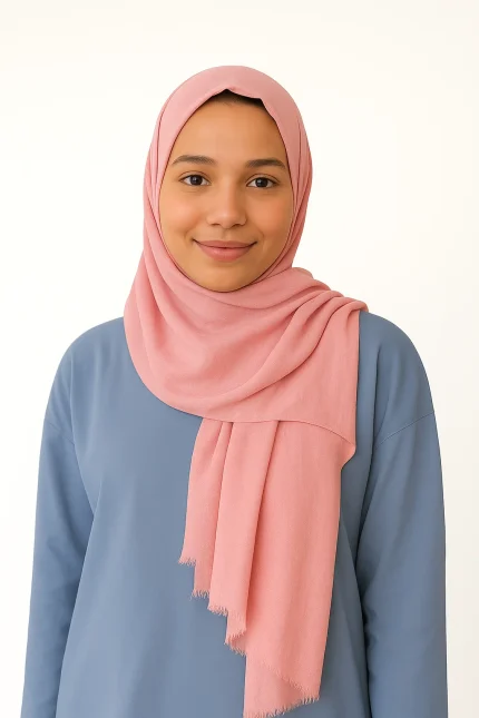 Elegant Pure Lawn Hijab Plane Colors– Breathable & Lightweight - Baby Peach