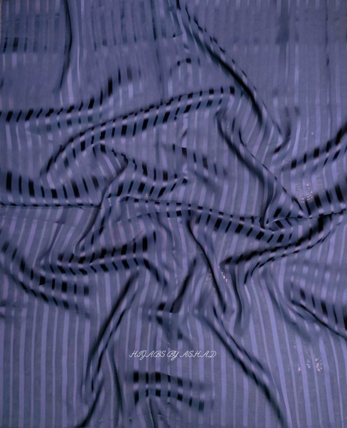 Textured Stripe Hijab – Jet Blue