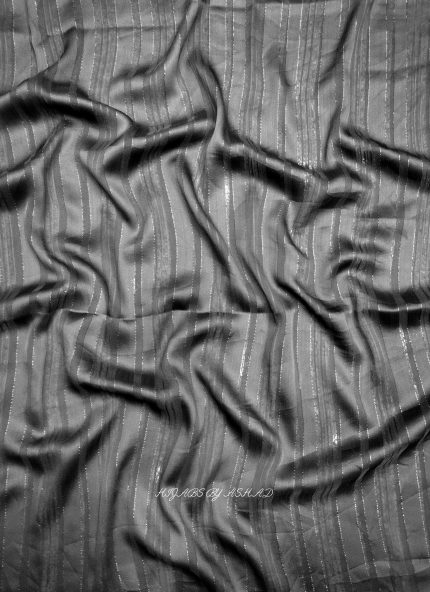 Textured Black Stripe Hijab – Luxe Shine Edition by Ashad