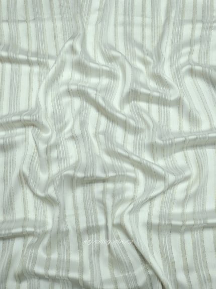 Textured White Stripe Hijab – Luxe Shine Edition by Ashad