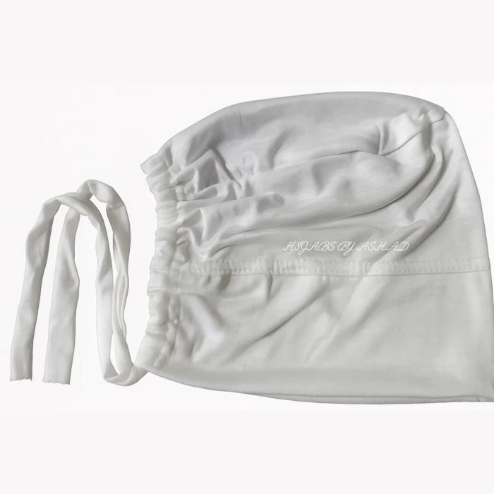 TURBAN TIE HIJAB CAP - IN MILKY WHITE