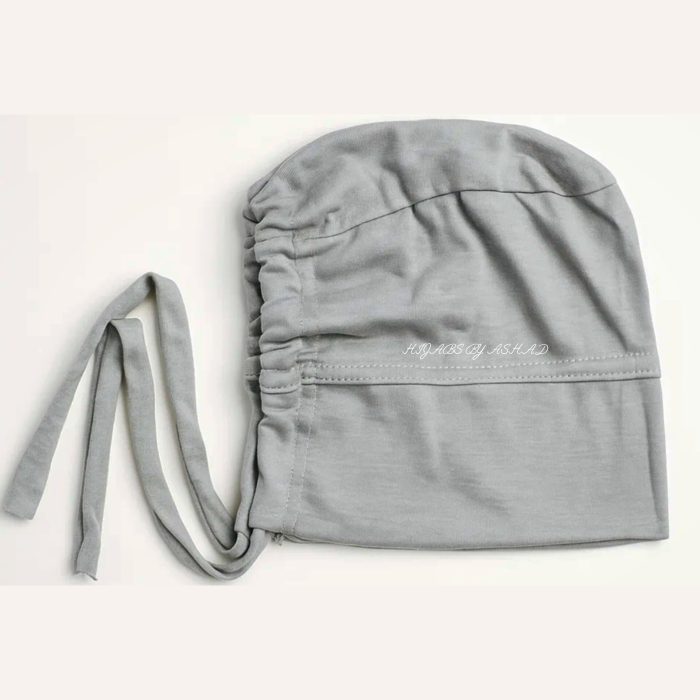 TURBAN TIE HIJAB CAP - IN LIGHT GREY