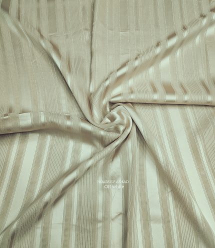 Textured Stripe Off-White Hijab – Premium Satin Finish