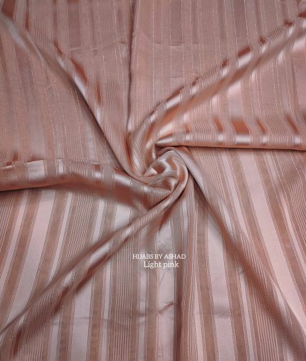 Textured Stripe Light Pink Hijab – Elegant Satin Finish