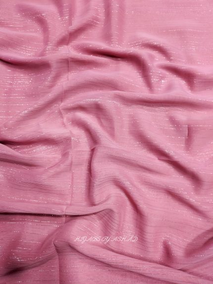 CRINKLE CHIFFON ZARI HIJAB IN - T PINK