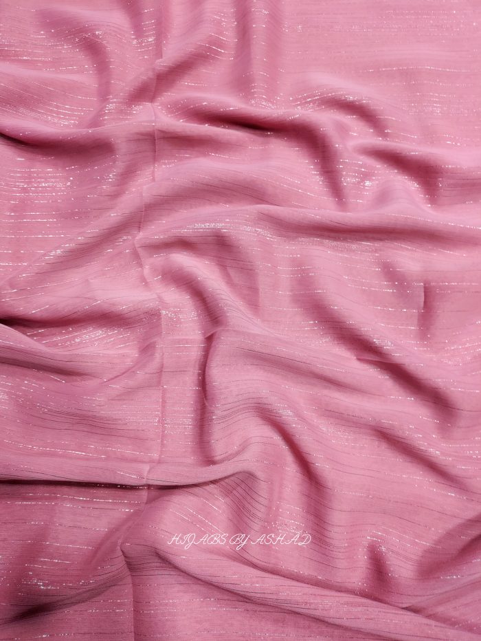 CRINKLE CHIFFON ZARI HIJAB IN - T PINK