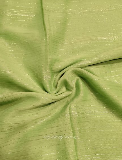 CRINKLE CHIFFON ZARI HIJAB IN - PAKOLA GREEN