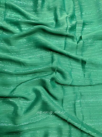 CRINKLE CHIFFON ZARI HIJAB IN - ZING GREEN