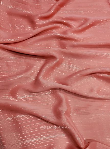 CRINKLE CHIFFON ZARI HIJAB IN - PEACH