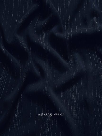 CRINKLE CHIFFON ZARI HIJAB IN - NAVY BLUE
