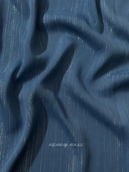 CRINKLE CHIFFON ZARI HIJAB IN - BLUISH GREY