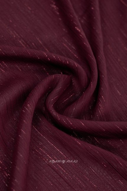 CRINKLE CHIFFON ZARI HIJAB IN - MAROON