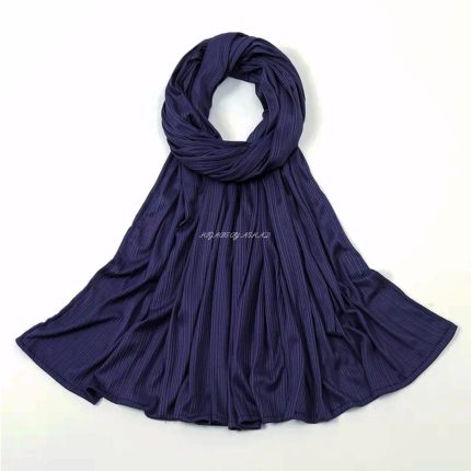 Premium Ribbed Jersey Hijab – In Navy Blue
