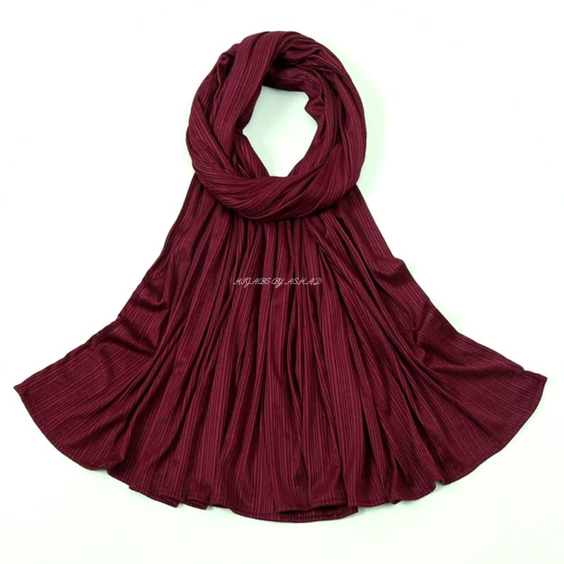 Premium Ribbed Jersey Hijab – In Maroon