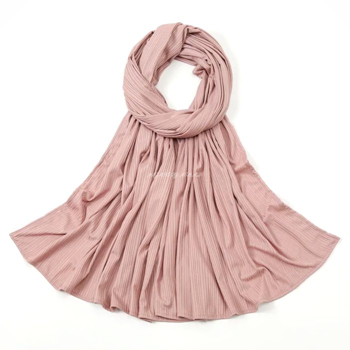 Premium Ribbed Jersey Hijab – In Soft Pink
