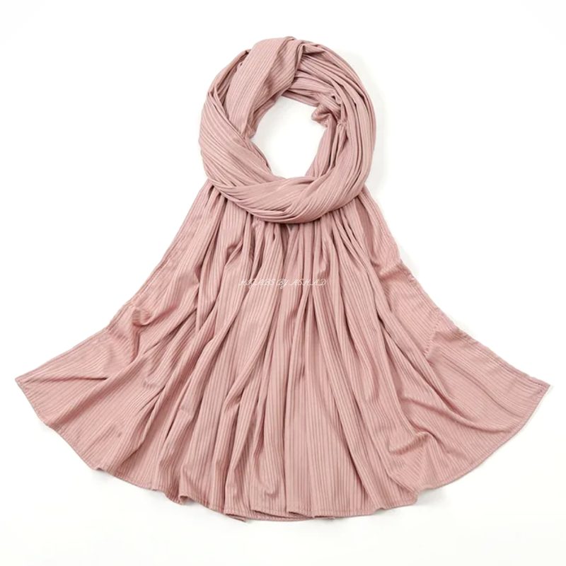Premium Ribbed Jersey Hijab – In Soft Pink