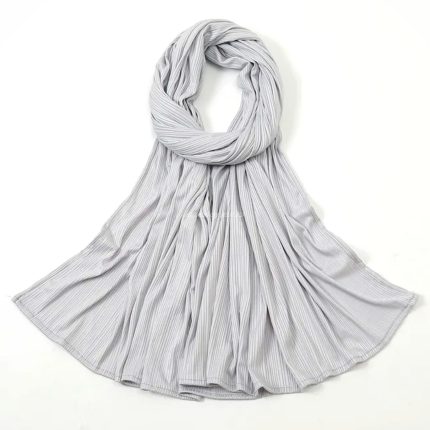 Premium Ribbed Jersey Hijab – In Ligth Grey