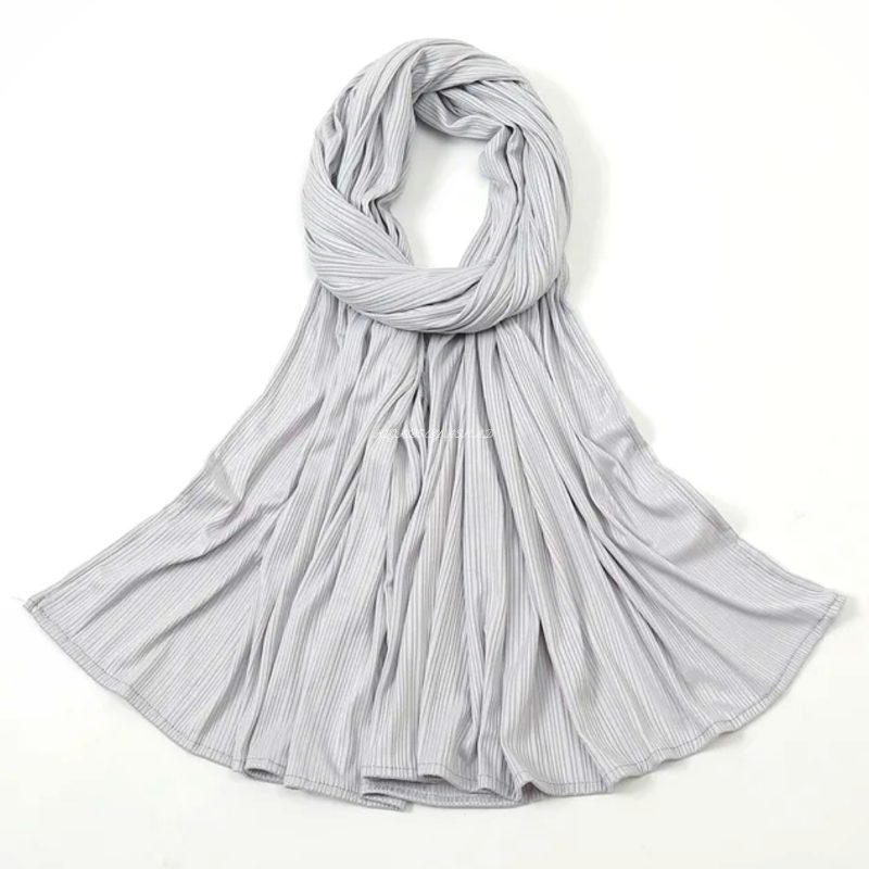 Premium Ribbed Jersey Hijab – In Ligth Grey