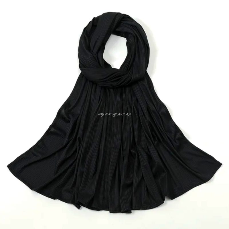 Premium Ribbed Jersey Hijab – In Black