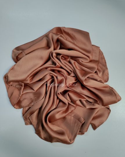 Crinkle Korean Silk Hijab In – Peachy Brown