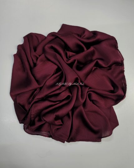 Crinkle Korean Silk Hijab In – Maroon
