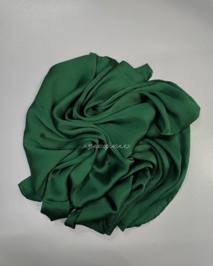 Crinkle Korean Silk Hijab In – Bottal Green