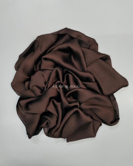 Crinkle Korean Silk Hijab In – Chocolate Brown