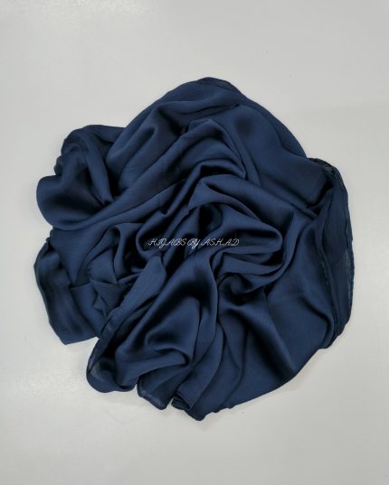 Crinkle Korean Silk Hijab In – Navy Blue