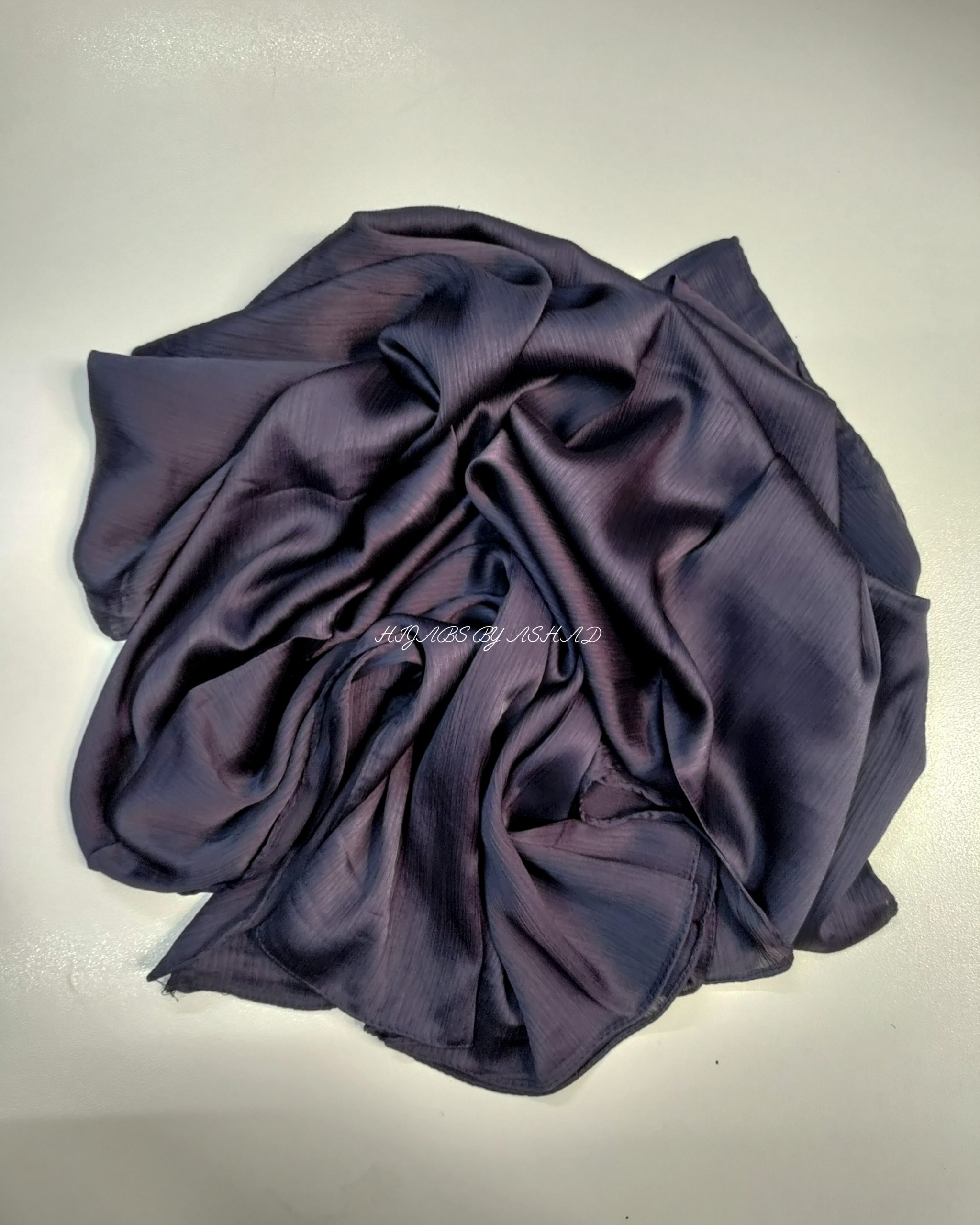 InShot_20250906_213208373 Crinkle Korean Silk Hijab In – Dark Blue