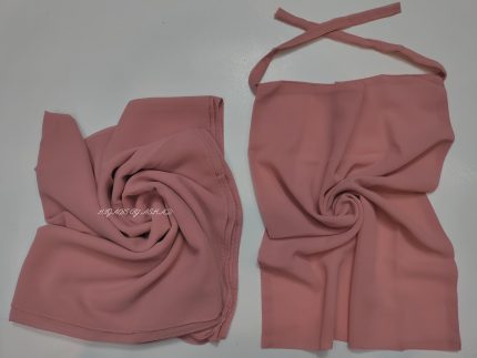 Premium Georggart Hijab with Matching Niqab In – Soft Peach