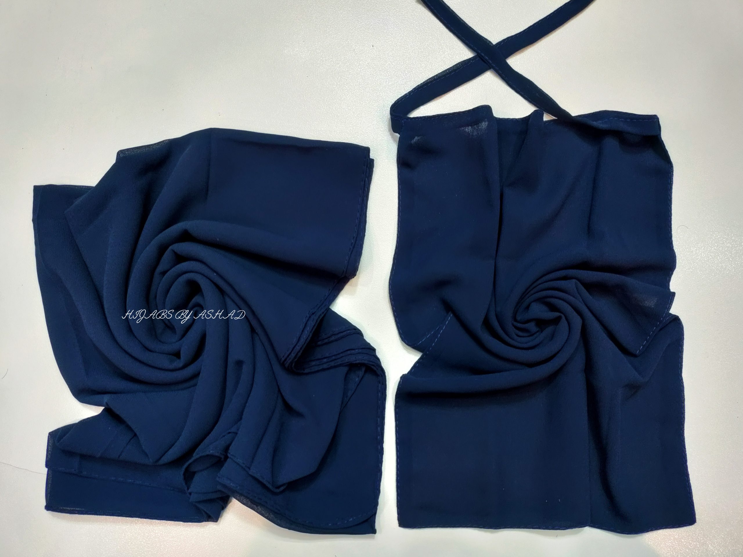 InShot_20250918_051309276 Premium Georggart Hijab with Matching Niqab In – Navy Blue