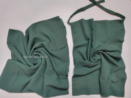 Premium Georggart Hijab with Matching Niqab In – Olive Sage