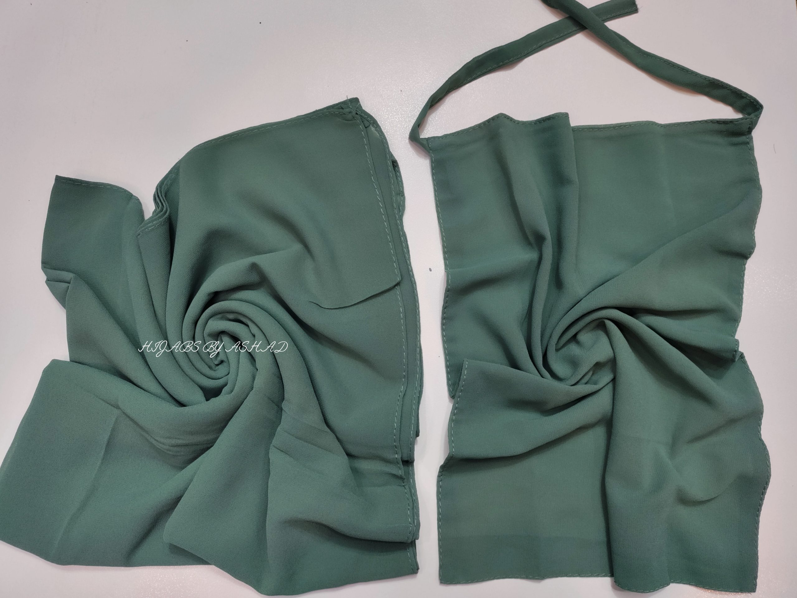 InShot_20250918_051625883 Premium Georggart Hijab with Matching Niqab In – Olive Sage