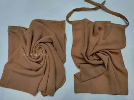 Premium Georggart Hijab with Matching Niqab In – Caramel