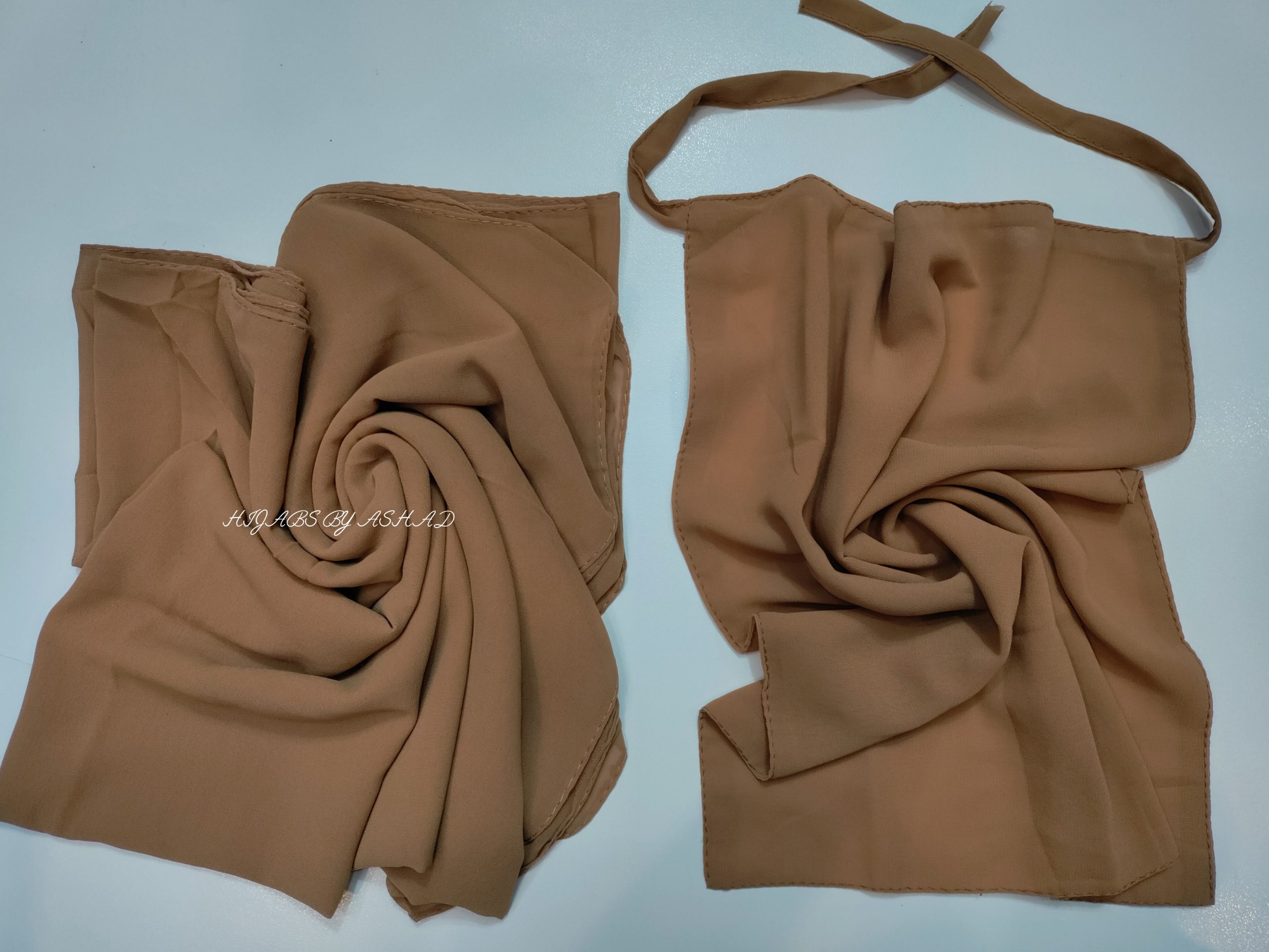 InShot_20250918_051935009 Premium Georggart Hijab with Matching Niqab In – Caramel
