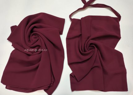Premium Georggart Hijab with Matching Niqab In – Maroon