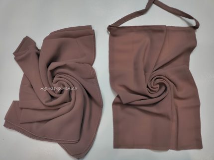 Premium Georggart Hijab with Matching Niqab In – Warm Dusty Pink