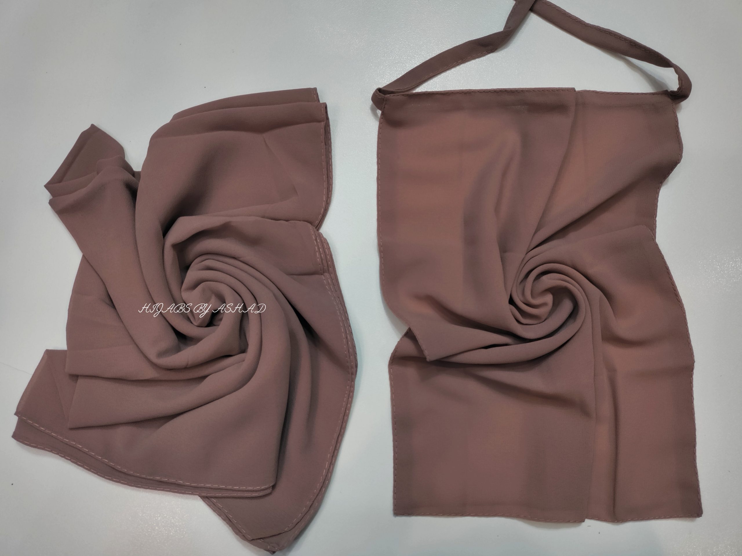 InShot_20250918_052603953 Premium Georggart Hijab with Matching Niqab In – Warm Dusty Pink