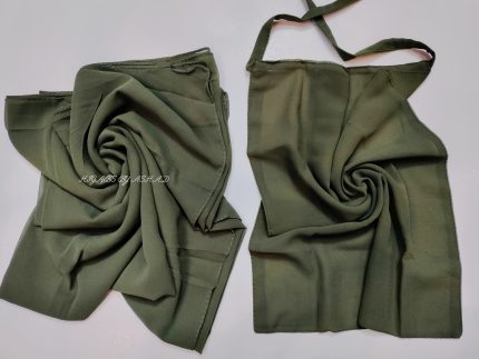 Premium Georggart Hijab with Matching Niqab In – Dusty Sage