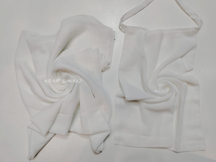 Premium Georggart Hijab with Matching Niqab In – Milky White